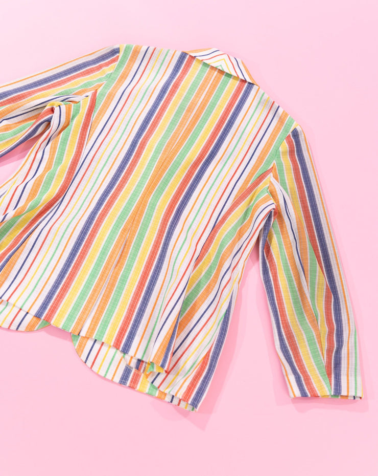 Vintage 80s Rhodes California Rainbow Striped Blazer