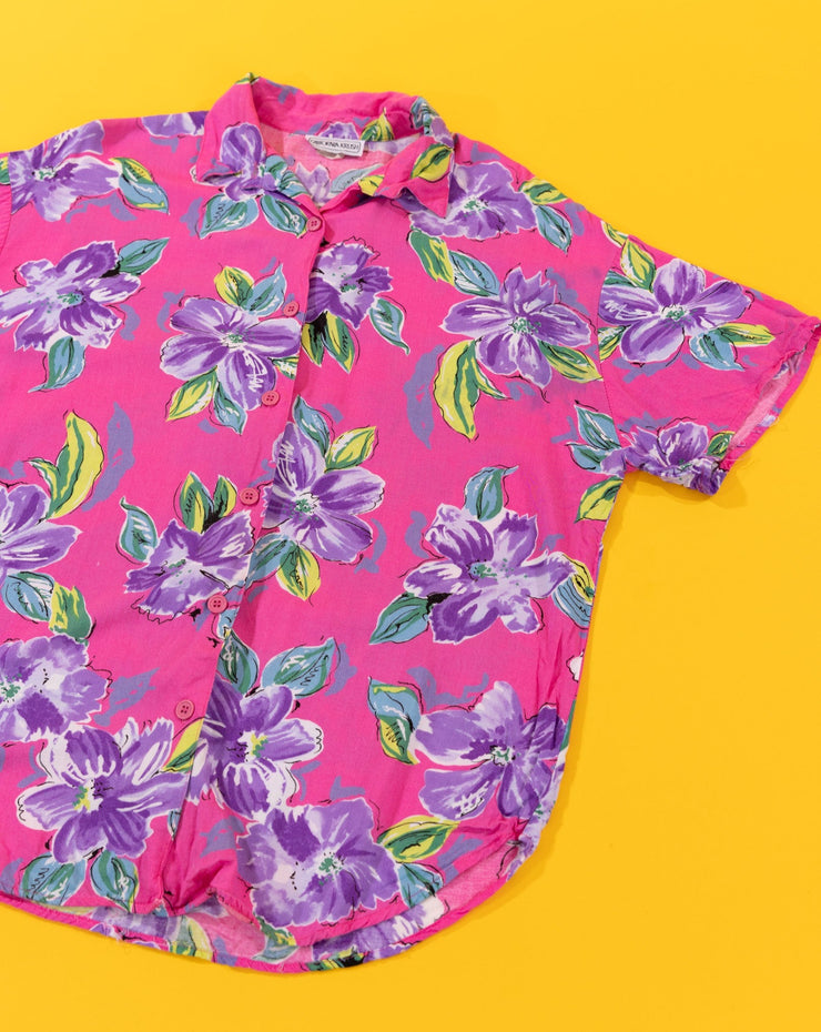 Vintage 80s California Krush Floral Button Up