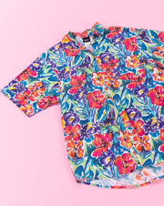 Vintage 80s Island Native Floral Button Up