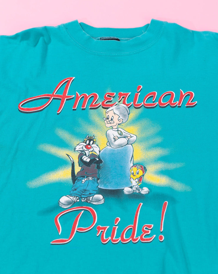 Vintage 90s American Pride Looney Tunes Crop Top