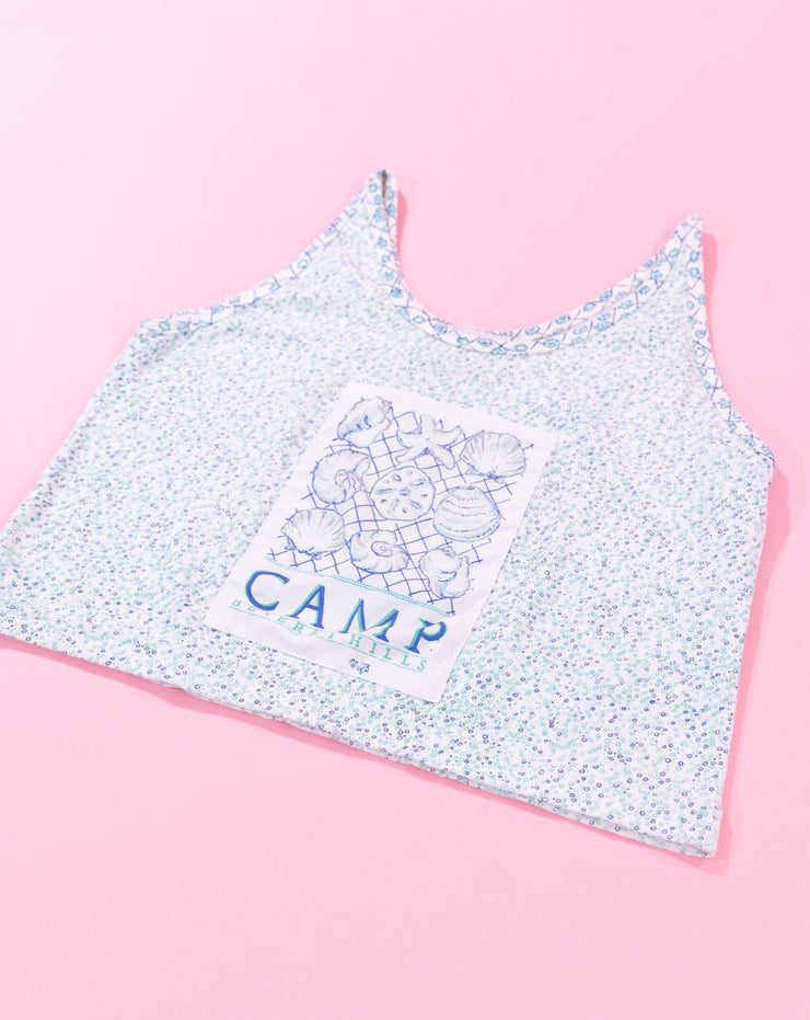 Rare Vintage 80s Camp Beverly Hills Seashell Crop Top/Tank