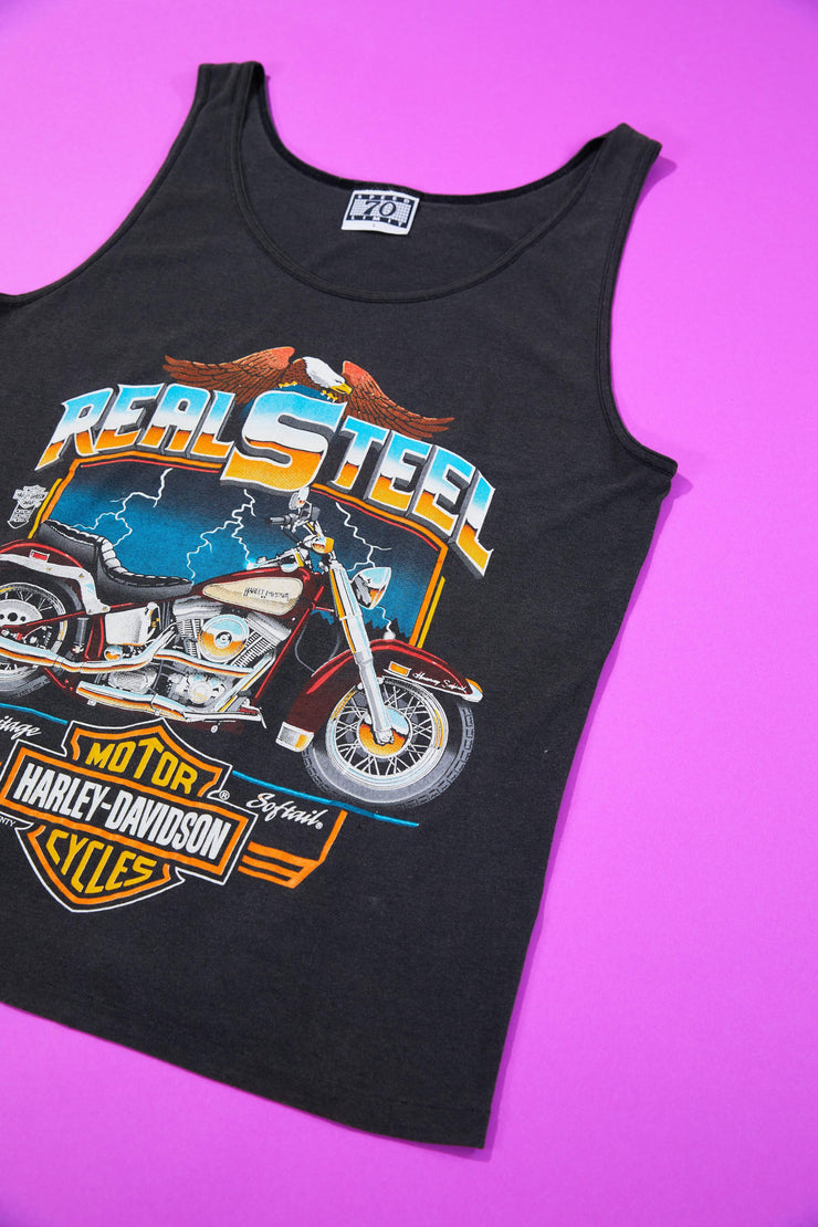 Vintage 1988 Real Steel Harley Davidson Tank Top