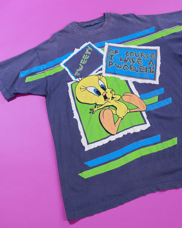 Vintage 1996 Tweety Bird Of Course I Have a Pwoblem T-shirt