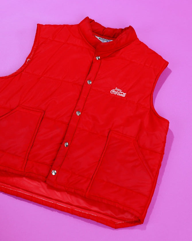 Rare Vintage 70s Coca Cola Puffer Vest