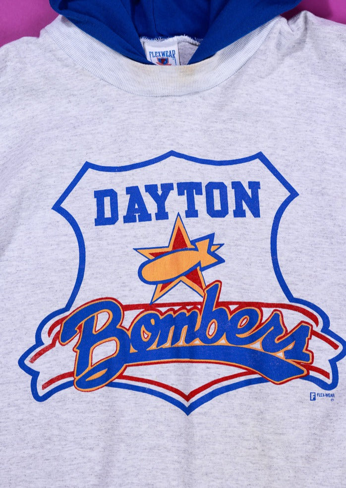Vintage 90s Dayton Bombers Ice Hockey Hooded T-shirt