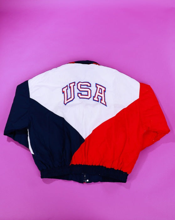 Vintage 80s Swingster Bell South USA Olympics Jacket