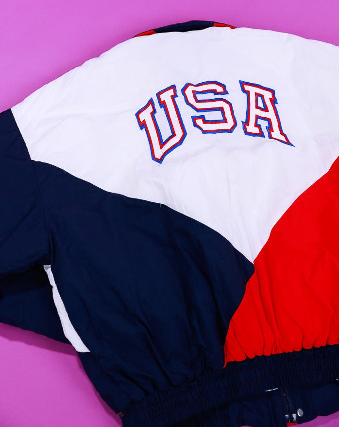 Vintage 80s Swingster Bell South USA Olympics Jacket