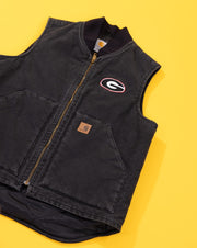 Vintage 90s/Y2K Carhartt Georgia Bulldogs Denim Vest