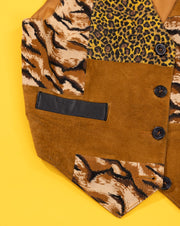 Vintage 80s Cedars Leopard Print Leather Vest