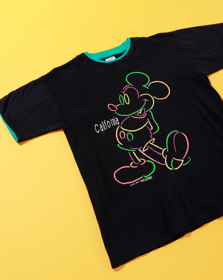 Vintage 90s Disney Mickey Mouse California Neon T-shirt