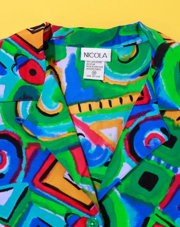 Vintage 80s Nicola Retro Button Up