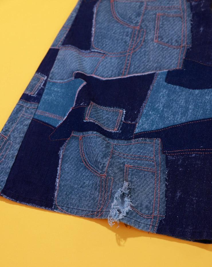 Vintage 70s Denim Patchwork Bell Bottom Jeans