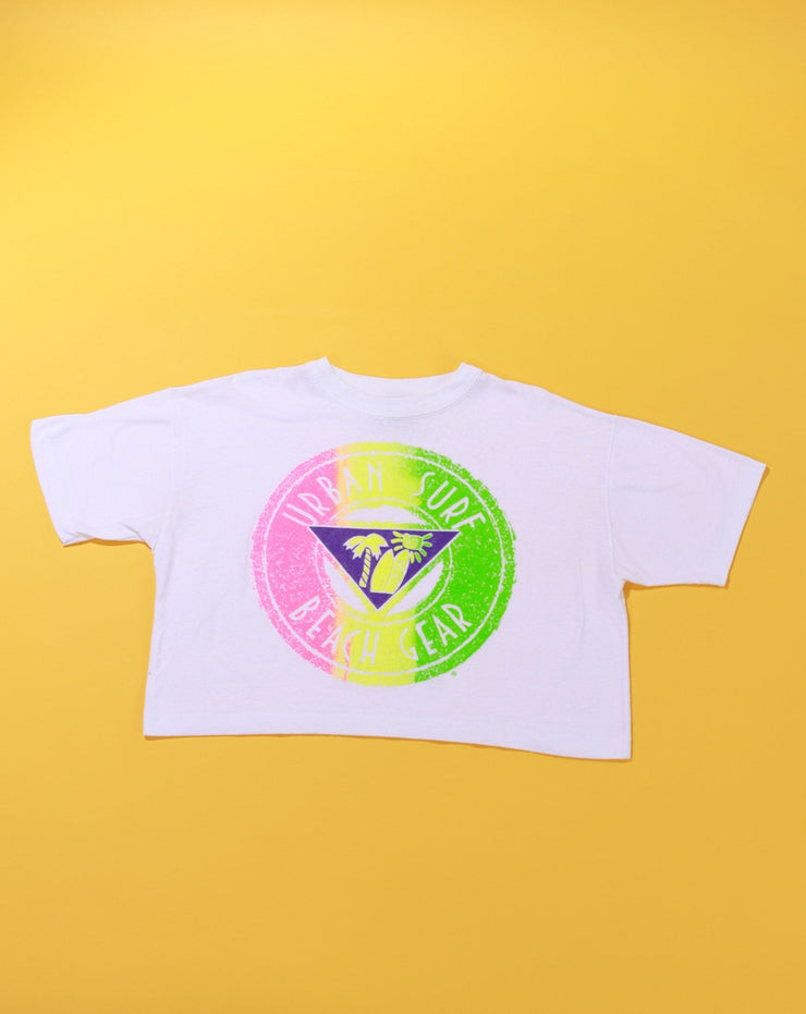 Vintage 80s Urban Surf Beach Gear Neon Crop Top