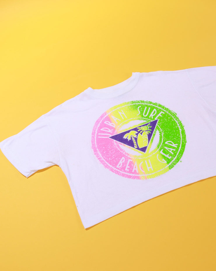 Vintage 80s Urban Surf Beach Gear Neon Crop Top