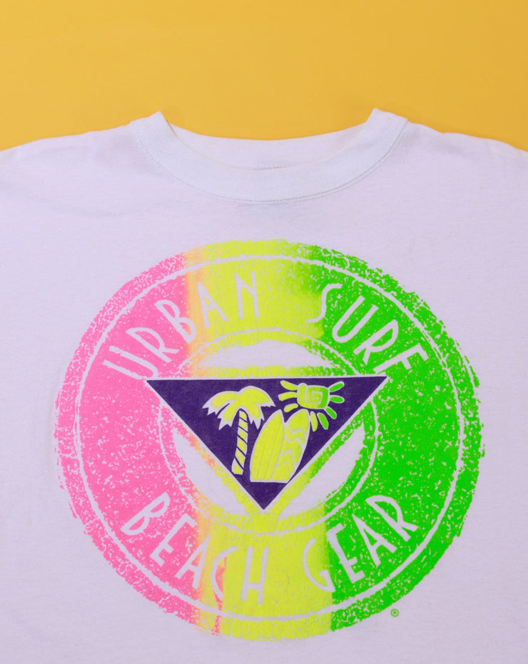 Vintage 80s Urban Surf Beach Gear Neon Crop Top