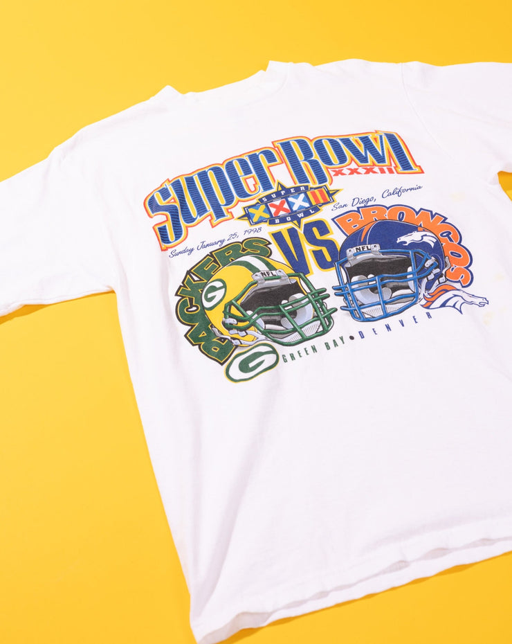 Vintage 1998 Broncos vs Packers Super Bowl XXXII T-shirt