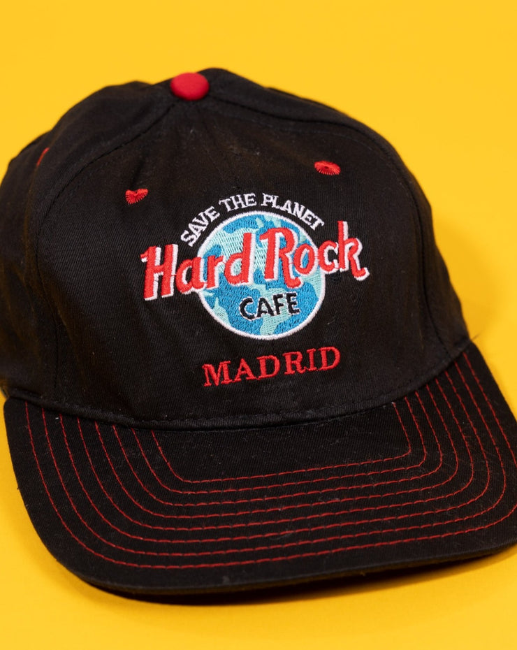 Vintage 90s Save The Planet Hard Rock Cafe Madrid Snapback Hat