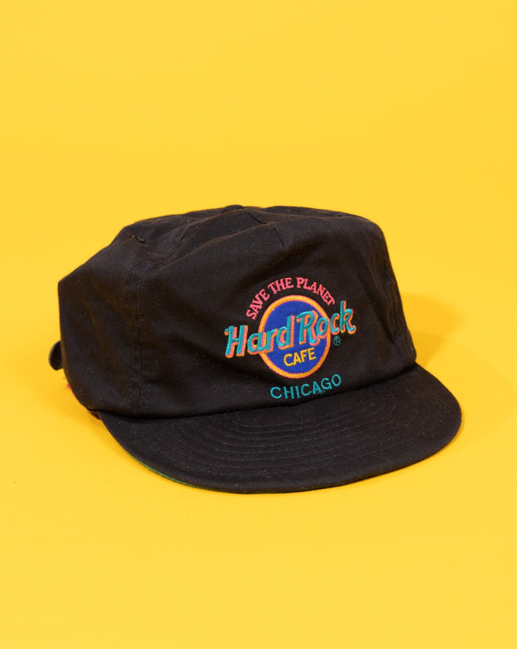 Vintage 90s Save The Planet Hard Rock Cafe Chicago Strapback Hat