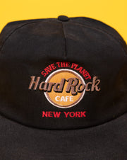 Vintage 90s Save The Planet Hard Rock Cafe New York Strapback Hat