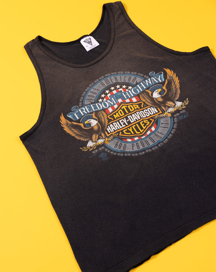 Vintage 1990 Harley Davidson Freedom Highway Tank Top