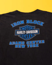 Vintage 1998 Harley Davidson Iron Block Adams Center New York T-shirt