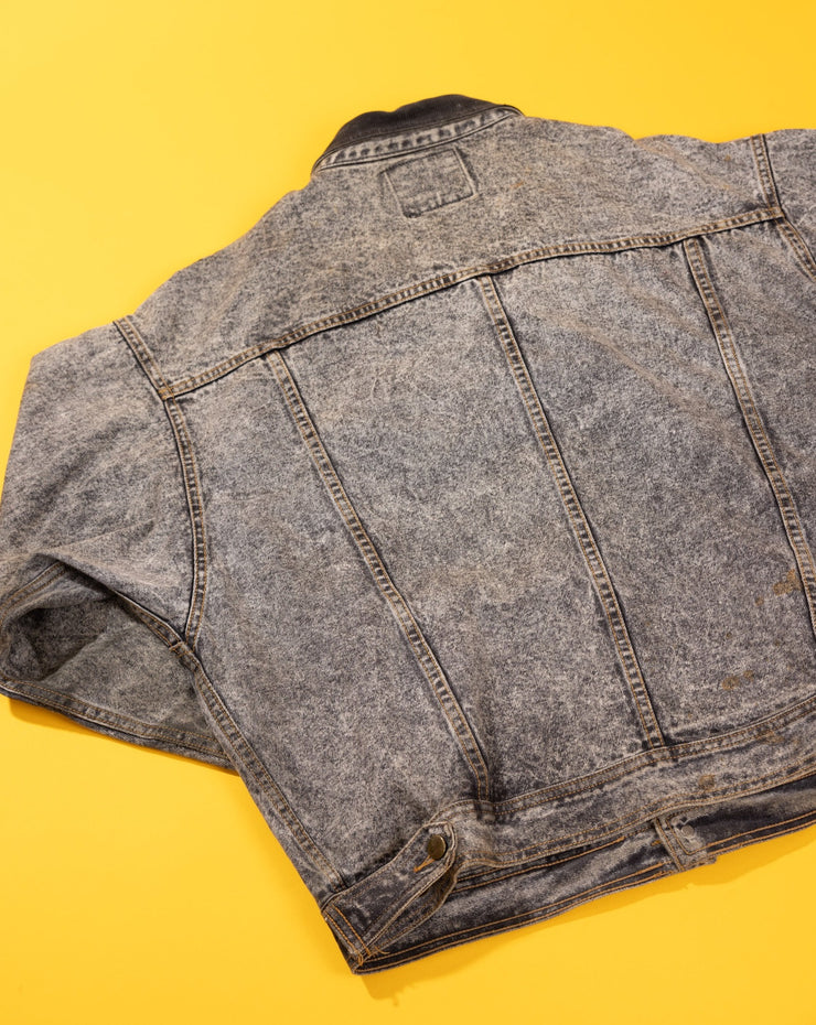 Vintage 80s/90s Salties Black Acid Wash Denim Jacket