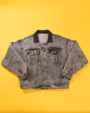 Vintage 80s/90s Salties Black Acid Wash Denim Jacket
