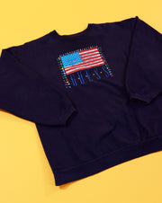 Vintage 90s Guess American Flag Crewneck Sweater