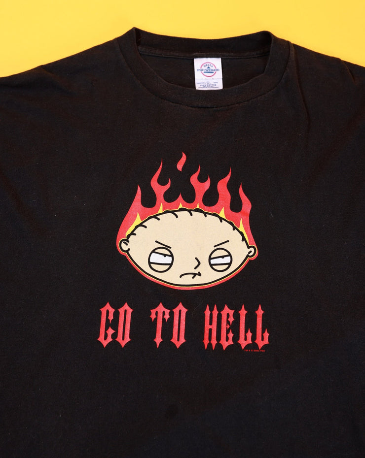 Rare Vintage Y2K 2003 Stewie Family Guy Go To Hell T-shirt