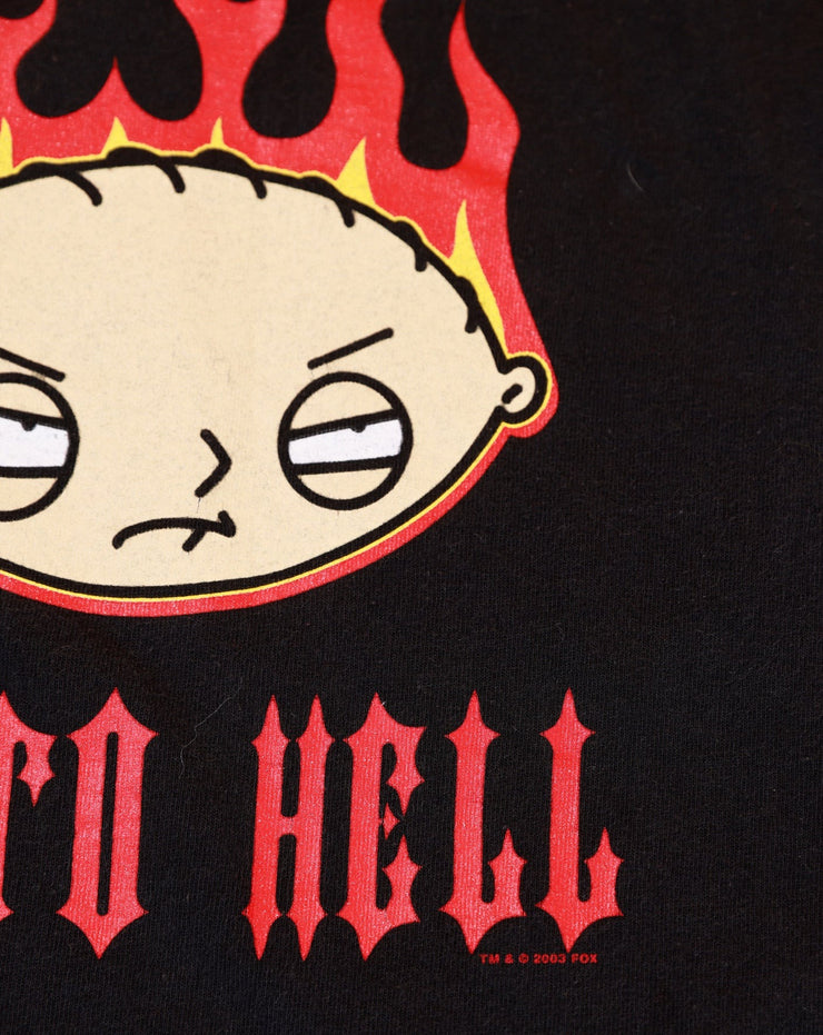 Rare Vintage Y2K 2003 Stewie Family Guy Go To Hell T-shirt