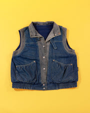 Vintage 80s Izzi two Tone Denim Vest