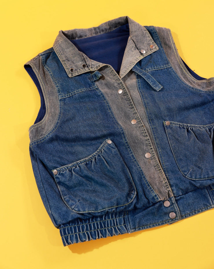 Vintage 80s Izzi two Tone Denim Vest