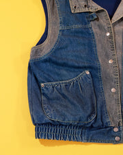 Vintage 80s Izzi two Tone Denim Vest