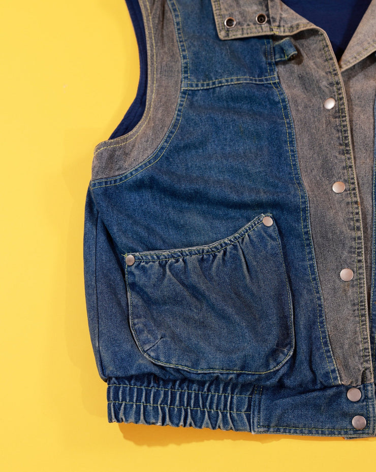 Vintage 80s Izzi two Tone Denim Vest