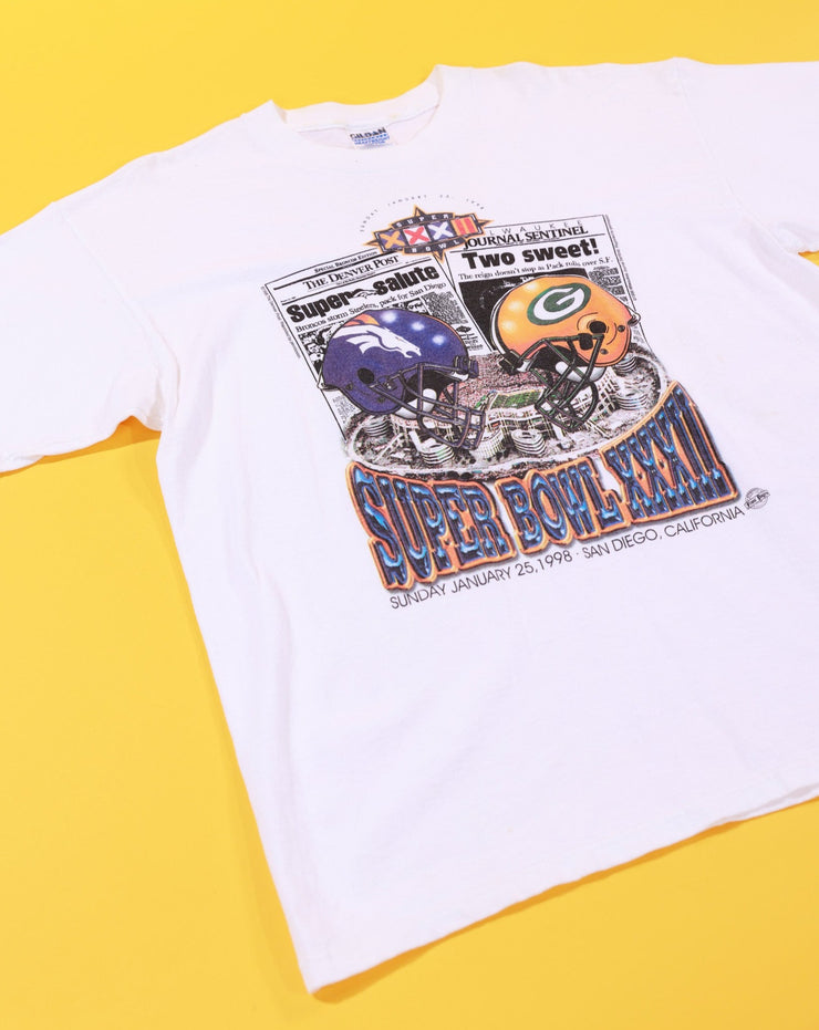 Vintage 1998 Broncos vs Packers Super Bowl XXXII T-shirt