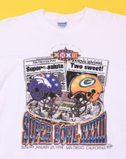 Vintage 1998 Broncos vs Packers Super Bowl XXXII T-shirt