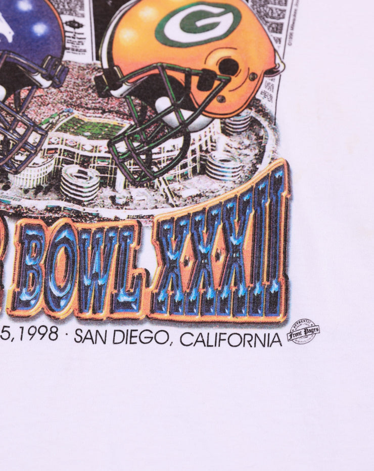 Vintage 1998 Broncos vs Packers Super Bowl XXXII T-shirt