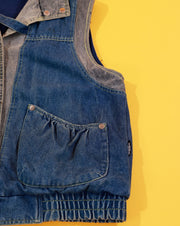 Vintage 80s Izzi two Tone Denim Vest