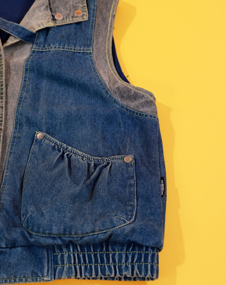Vintage 80s Izzi two Tone Denim Vest