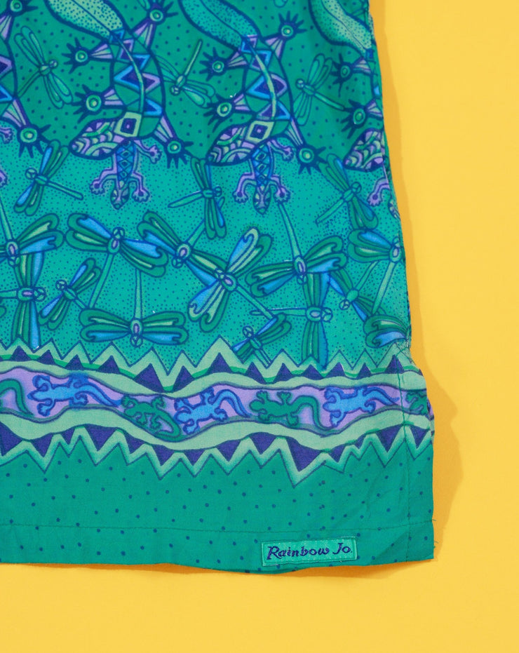 Vintage 80s Rainbow-Jo Maui Gecko Dragon Fly Button Up