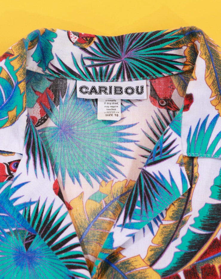 Vintage 80s Caribou Tropical Button Up