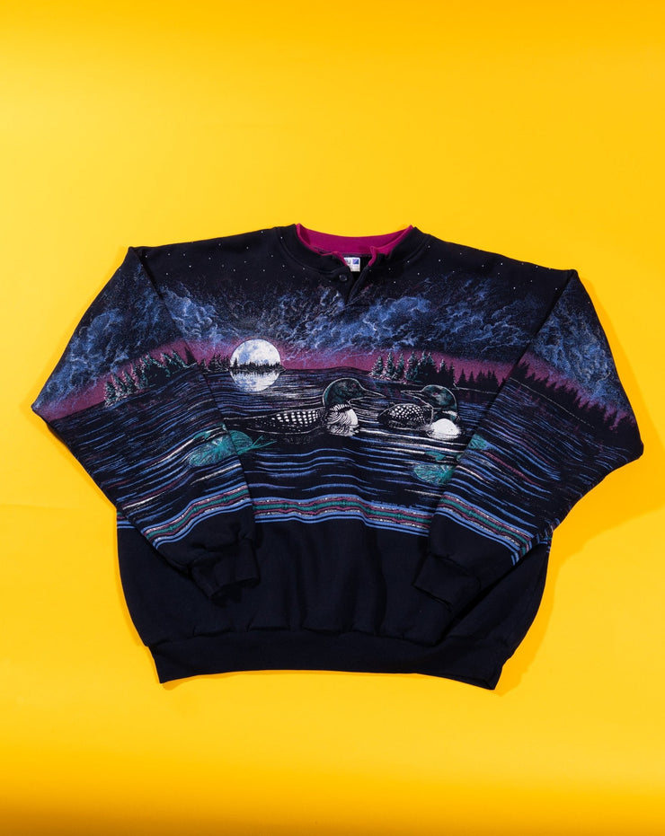 Vintage 90s Art Unlimited Ducks All Over Print Scene Crewneck Sweater