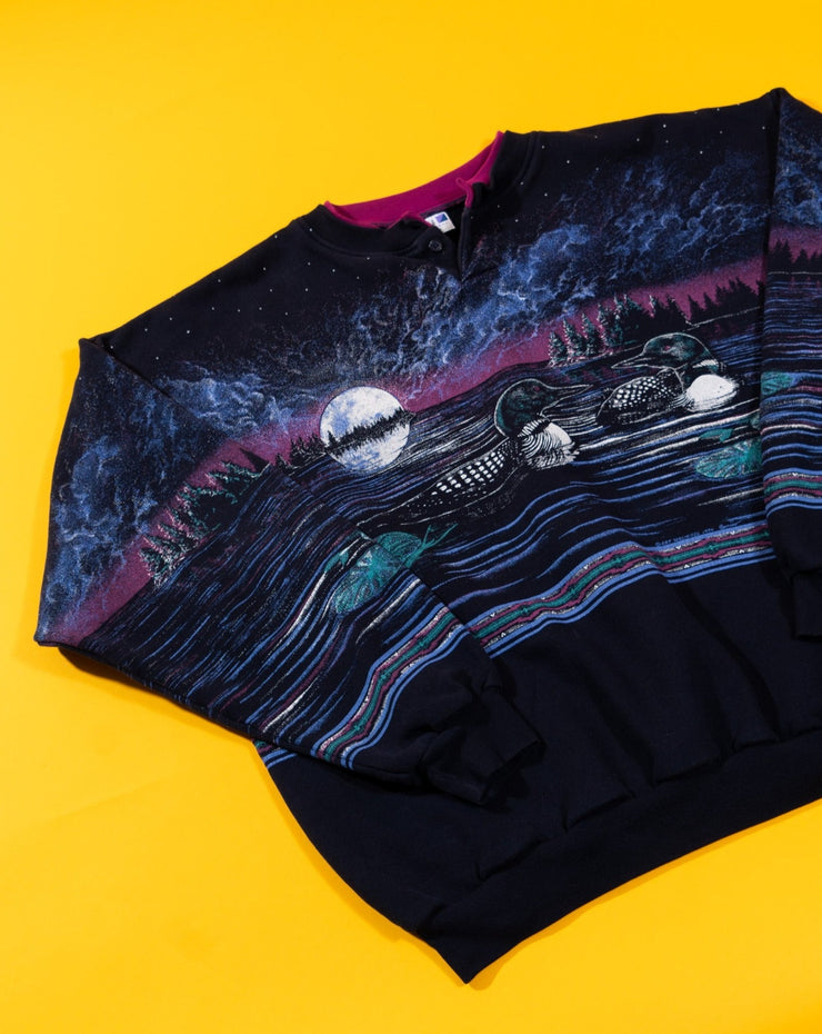 Vintage 90s Art Unlimited Ducks All Over Print Scene Crewneck Sweater
