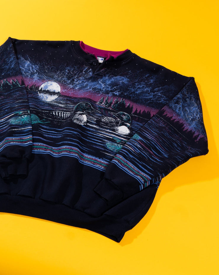 Vintage 90s Art Unlimited Ducks All Over Print Scene Crewneck Sweater