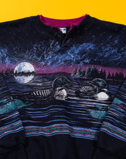 Vintage 90s Art Unlimited Ducks All Over Print Scene Crewneck Sweater