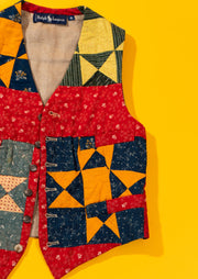 Rare Vintage 80s Ralph Lauren Antique Quilt Vest