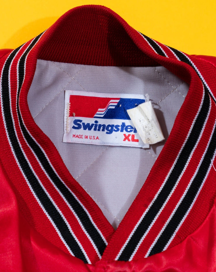 Vintage 80s NHL Chicago Blackhawks Swingster Satin Bomber Jacket