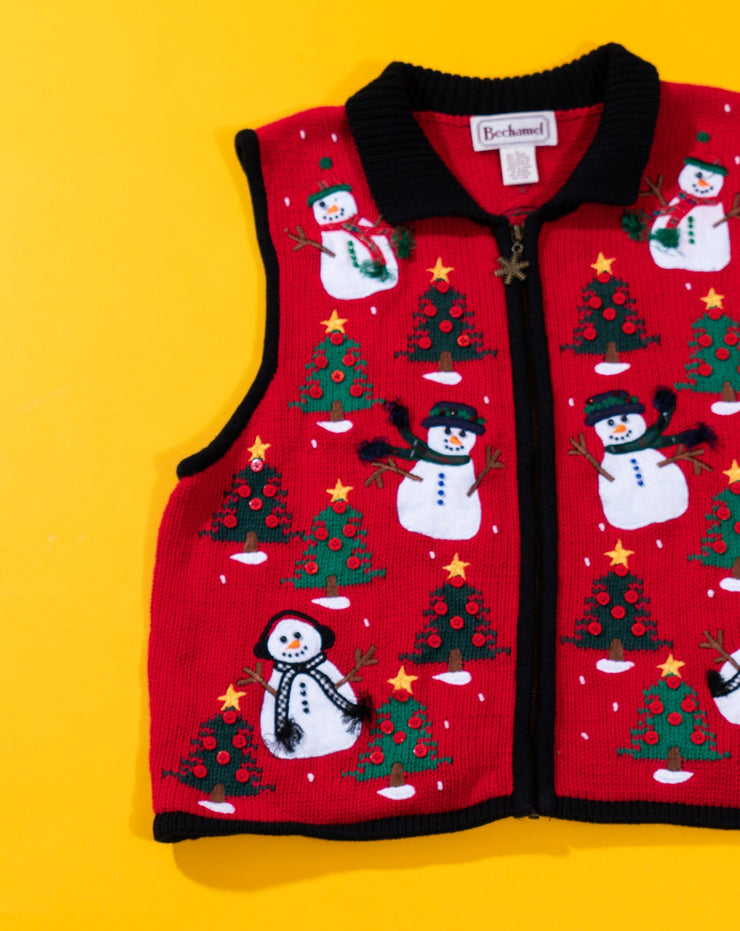 Vintage 90s Bechamel Holiday Sweater Vest