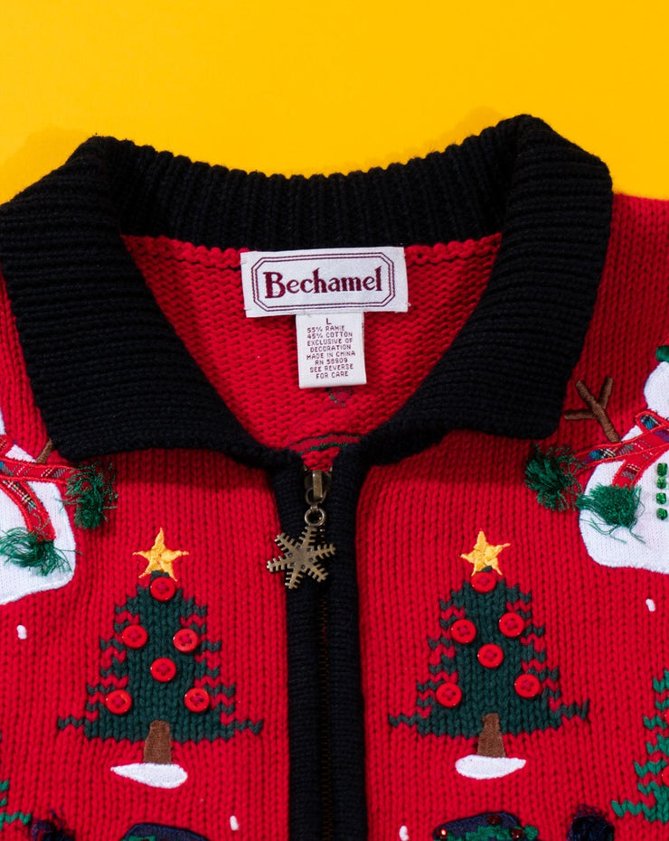 Vintage 90s Bechamel Holiday Sweater Vest