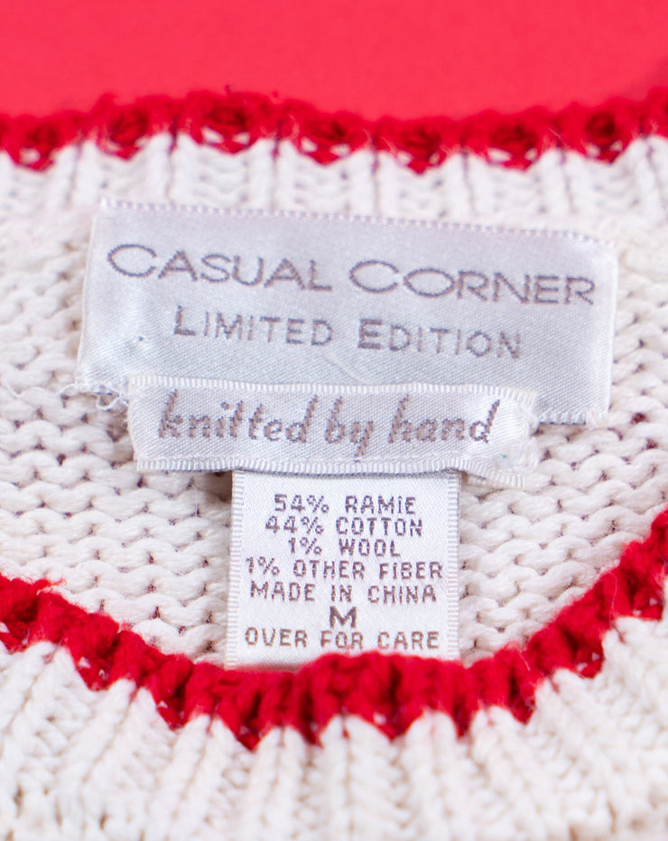 Vintage 90s Casual Corners Limited Edition Holiday Hand Knitted Sweater